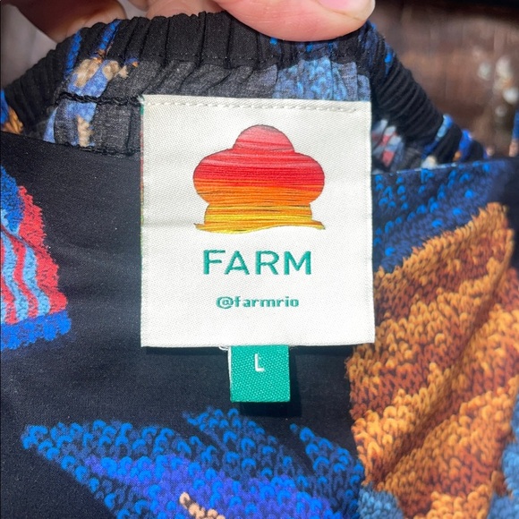 Farm Rio Black Sunset Tapestry Organic Cotton Tropical Vacation Maxi Dress L - Picture 7 of 10